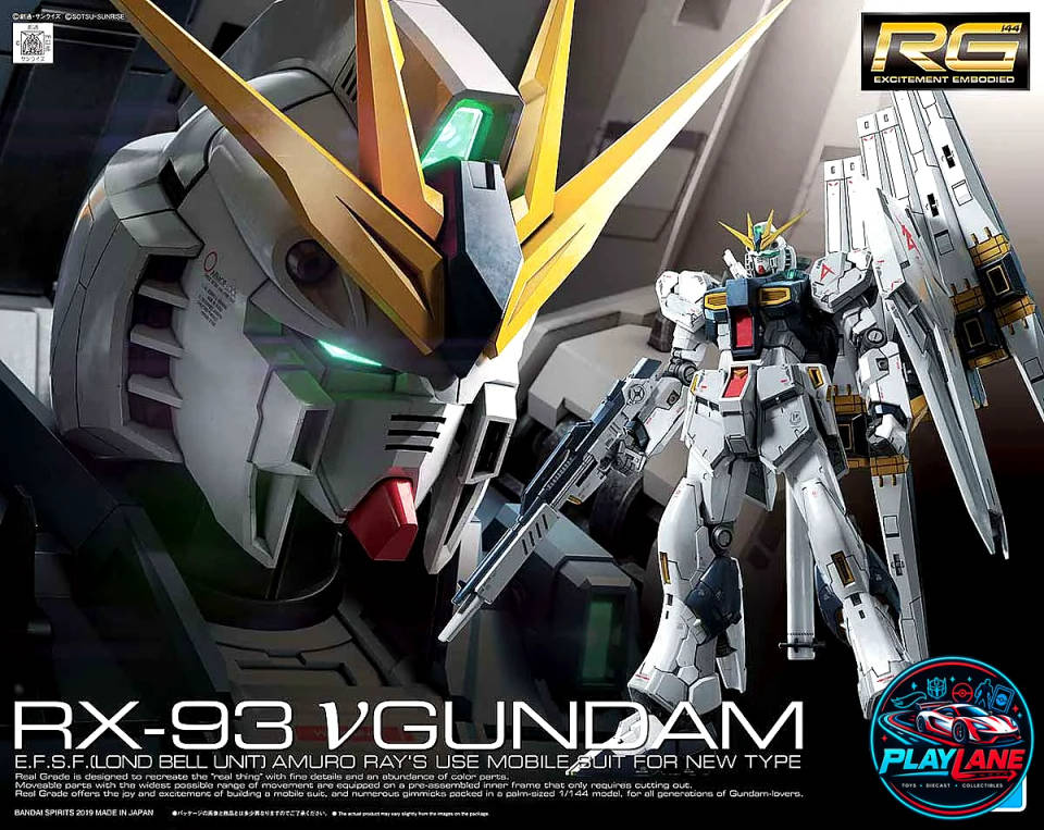 Bandai Spirits RG #32 1/144 RX-93 v Nu Gundam (Char's Counterattack) Real Grade Gunpla Model Kit - Direct Import from Japan