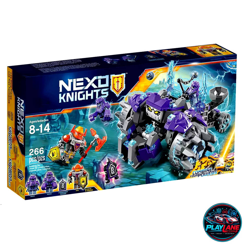 Nexo Knight The Three Brothers 266-Piece Stone Monster Vehicle Building Block Set (70350 1:1 Replica KO)