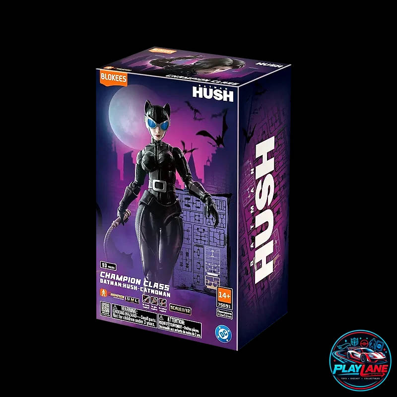 Blokees DC Champion Class Series: CC-06 Catwoman (Batman: Hush) 1/12 Scale Deluxe Articulated Snap-Fit Model Kit Action Figure with Bullwhip & 3 Interchangeable Heads