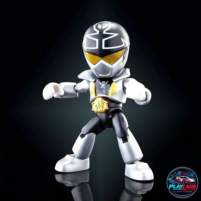 Blokees Heroes Station: Defender Version Vol. 01 (Era 2009–2011) Gokai Silver (Kaizoku Sentai Gokaiger) Articulated Mini Model Kit Action Figure with Gokai Spear & Modular Display Base