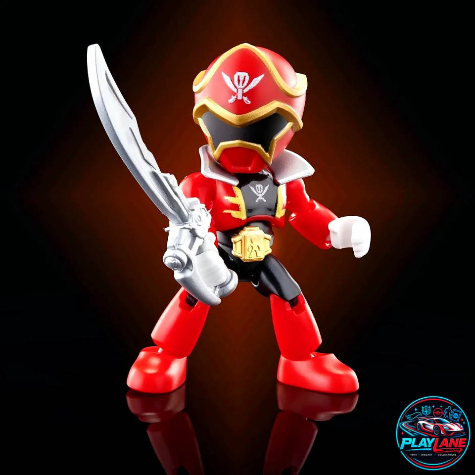 Blokees Heroes Station: Defender Version Vol. 01 (Era 2009–2011) Gokai Red (Kaizoku Sentai Gokaiger) Articulated Mini Model Kit Action Figure with Gokai Saber, Gokai Gun & Modular Display Base