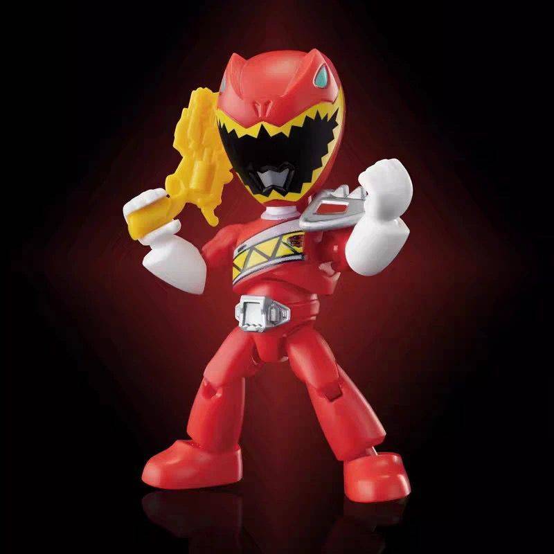 Blokees Heroes Station: Defender Version Vol. 02 (Era 2012–2014) Kyoryu Red (Zyuden Sentai Kyoryuger) Articulated Mini Model Kit Action Figure with Gaburevolver & Display Base