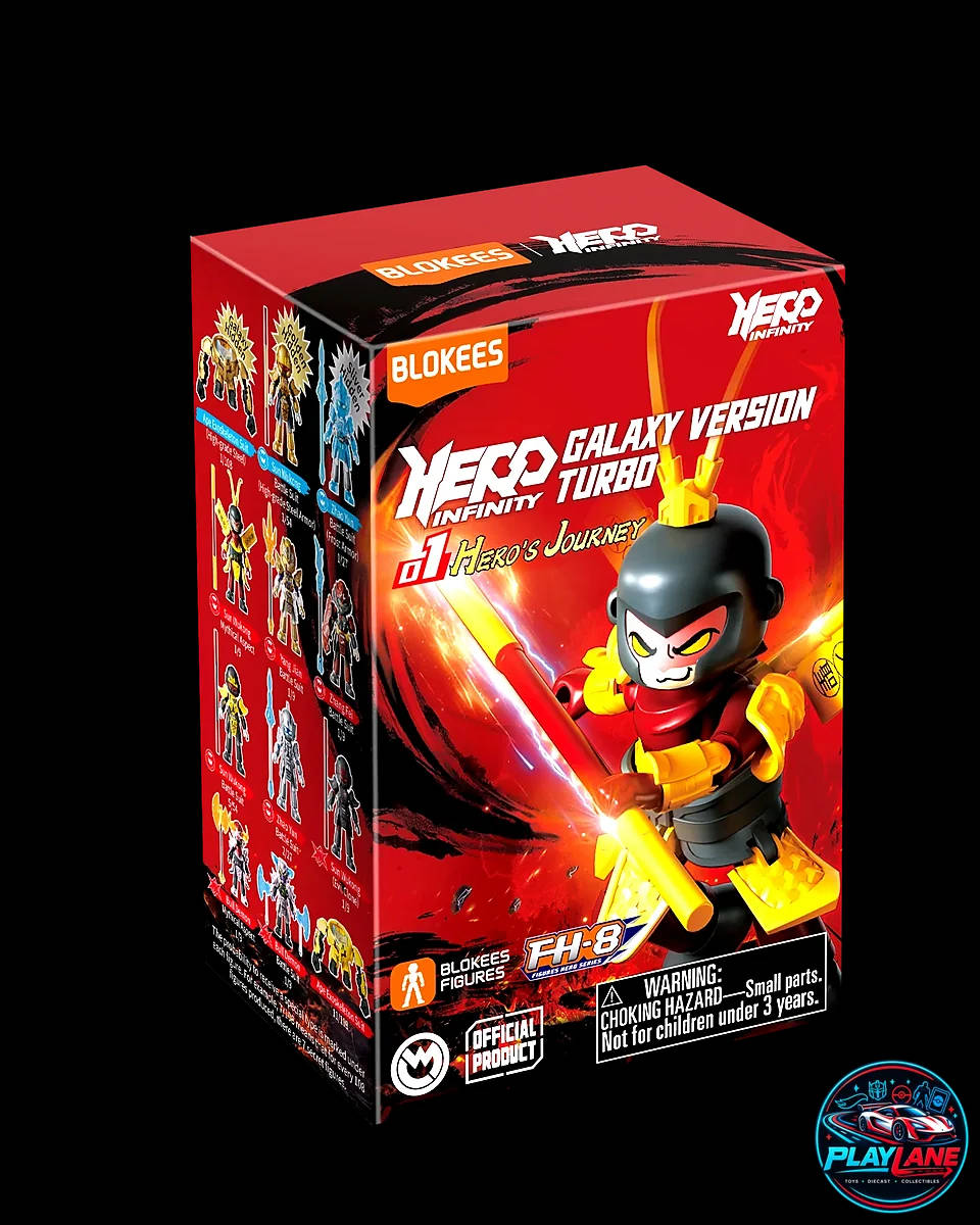 Blokees Herospire: Warrior Version 01 (Hero's Journey) [BLIND BOX] Articulated Snap-Fit Model Kit Action Figure with Removable Battle Armor, Weapon & Collectible Battle Card