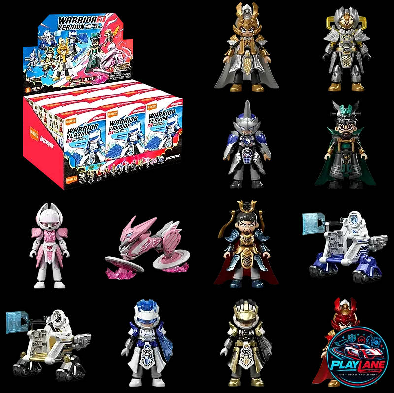 Blokees Herospire: Warrior Version 07 (WV-07) Wisdom And Brave - Three Kingdoms & Mythological Strategists Articulated Snap-Fit Model Kit Blind Box (Single Pack / Display of 9) - Set of 12 (No Duplicates)
