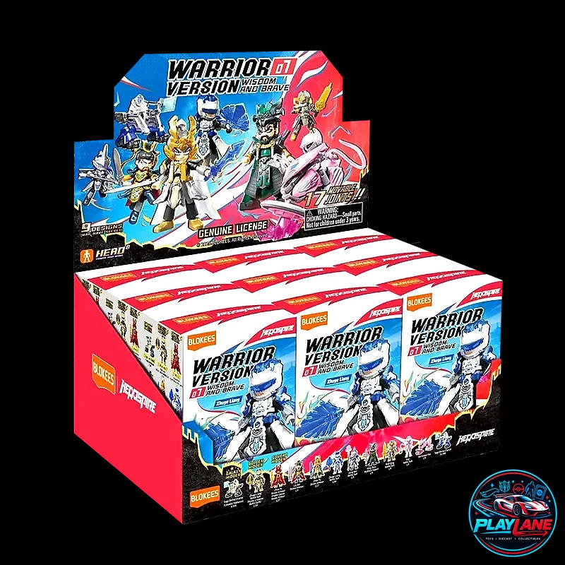 Blokees Herospire: Warrior Version 07 (WV-07) Wisdom And Brave - Three Kingdoms & Mythological Strategists Articulated Snap-Fit Model Kit Blind Box (Single Pack / Display of 9)