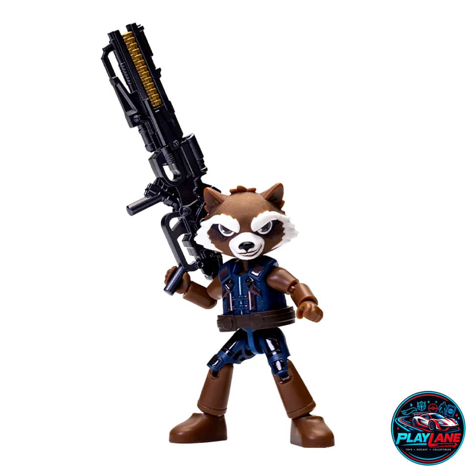 Blokees Marvel Infinity Saga: Galaxy Version Vol. 03 Rocket Raccoon (Avengers: Infinity War Ver.) Articulated Snap-Fit Model Kit Action Figure with Heavy Plasma Blaster & Display Stand