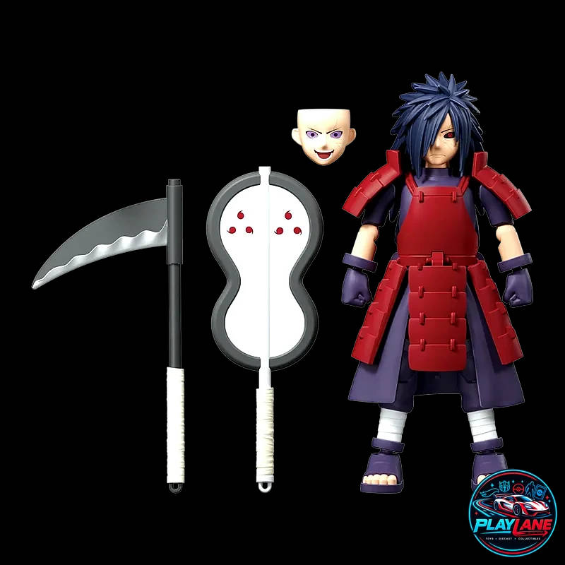 Blokees Naruto Shippuden: Galaxy Version 04 (GV04) War Begins - Madara Uchiha (Reanimation) Articulated Snap-Fit Model Kit Action Figure with Gunbai War Fan & Display Base