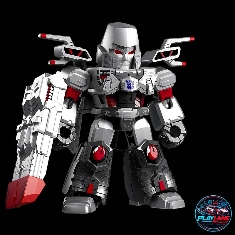 Blokees Transformers: Defender Version 08 (TDV-08 Battle Stars) Super Megatron [SPECIAL GALAXY TYPE 5/144 CHASE] Articulated Mini Model Kit Action Figure with Metallic Coating, Fusion Cannon & Modular Display Base