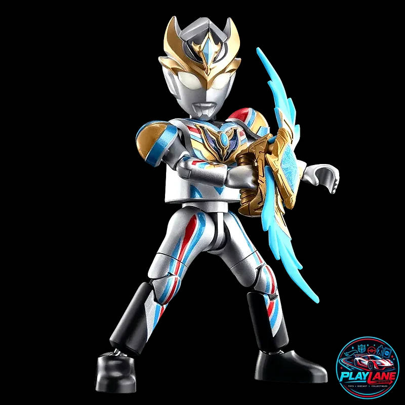 Blokees Ultraman: Galaxy Version 13 (GV-13 Unleash Your Imagination) Cyber-Demon Terraphaser Articulated Snap-Fit Model Kit Action Figure with TR Mega Buster & Display Stand