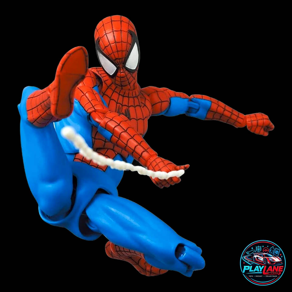 CT Toys No.185 Spider-Man (Classic Comic Costume Ver.) 1/12 Scale Highly Articulated Action Figure with Web Lines, Alternate Head Portraits & Display Stand