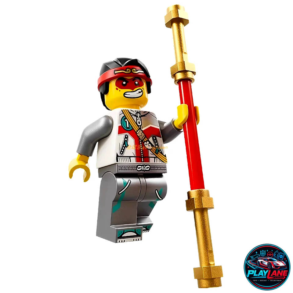 LEGO Monkie Kid MK Minifigure (mk160) with White Jacket & Power Staff - Official Theme Collectible