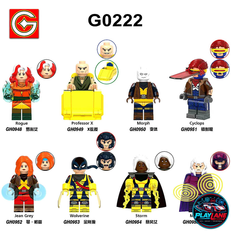 Custom X-Men '97 G0222 Complete Set 8-in-1 Mutant Superhero Minifigures Building Blocks - Collector Edition