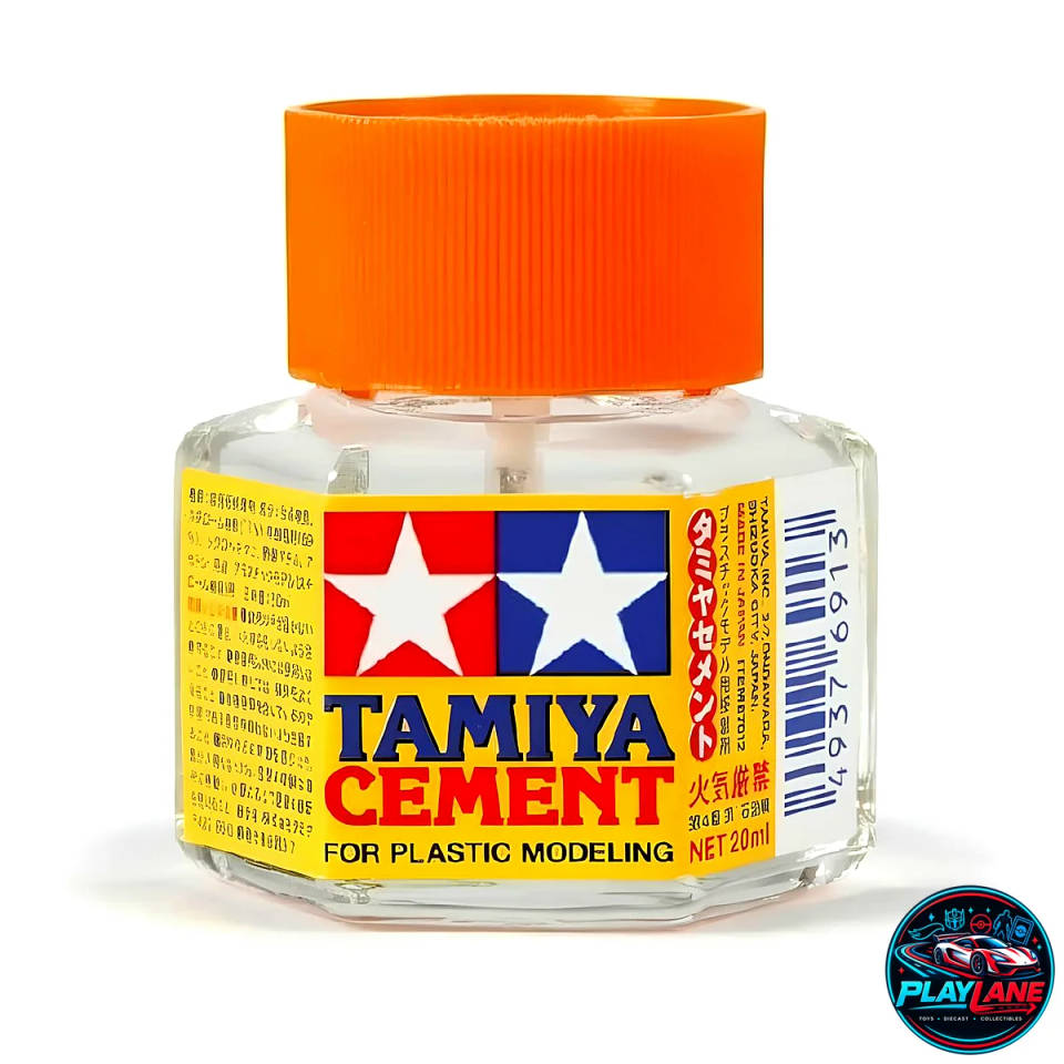 Tamiya 87012 Plastic Cement (20ml) Polystyrene Model Kit Liquid Adhesive with Cap Applicator Brush