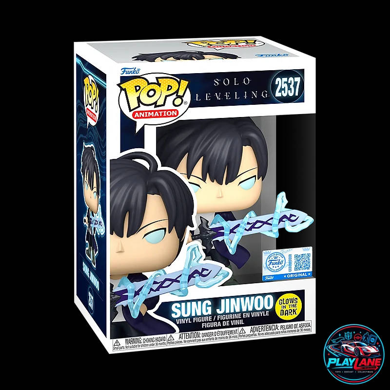 Funko Pop! Animation: Solo Leveling #2537 - Sung Jinwoo (Shadow Monarch / Awakening) Glow-in-the-Dark (GITD) Vinyl Collectible Figure [Special Edition Exclusive]