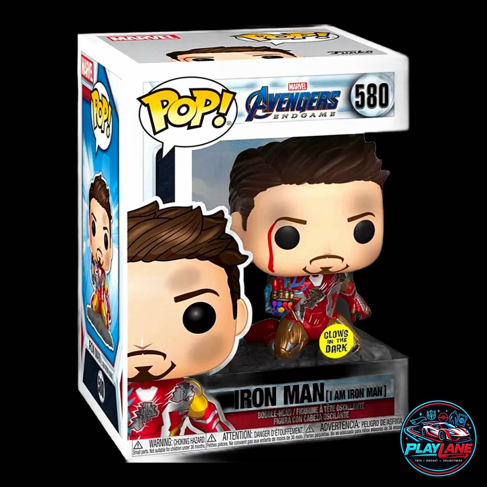 Funko Pop! Marvel Avengers: Endgame #580 - Iron Man (I Am Iron Man / The Snap) Glow-in-the-Dark (GITD) Deluxe Bobble-Head Vinyl Collectible Figure [PX Previews / Special Edition Exclusive]
