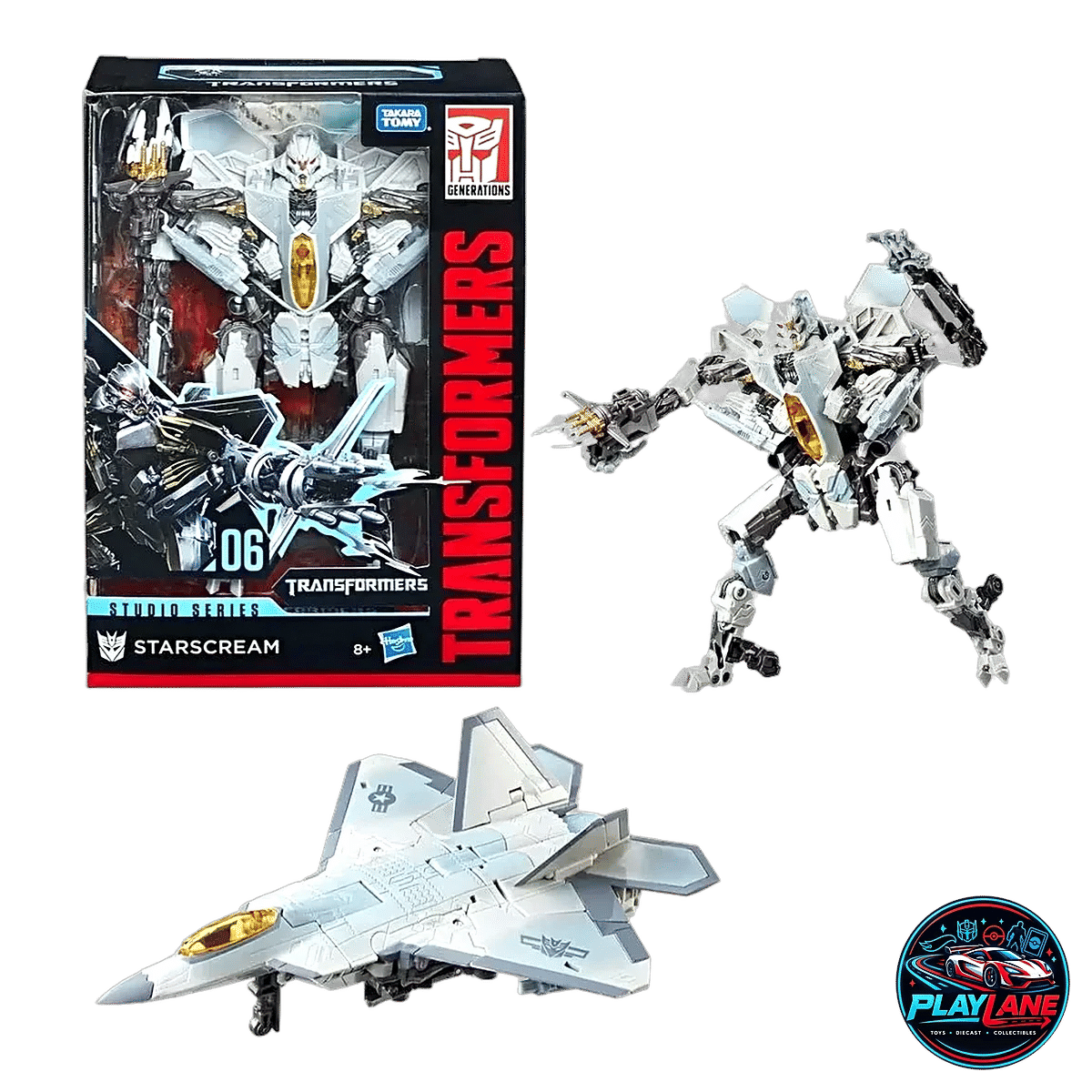Transformers Studio Series SS-06 Starscream Voyager Class Movie 1 Transforming Action Figure (Takara Tomy / Hasbro Mold KO Version)