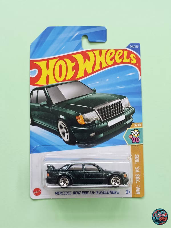Hot Wheels 1990 Mercedes-Benz 190 E 2.5-16 Evolution II (3/10) – 1:64 Scale Diecast Model Car | Imported