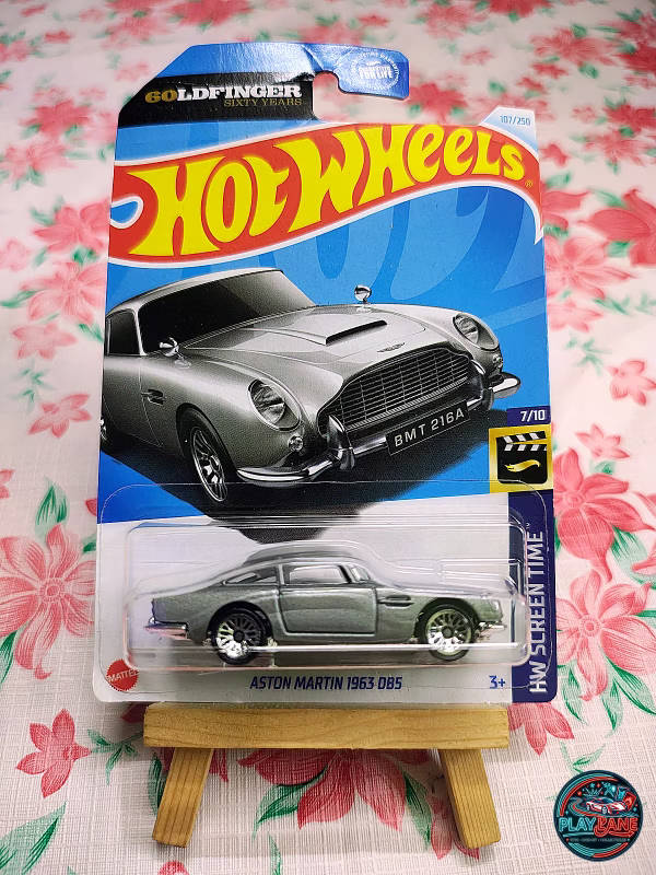 Hot Wheels Aston Martin 1963 DB5 James Bond Goldfinger Edition | Imported – 1:64 Scale HW Screen Time Mainline Diecast Model Car