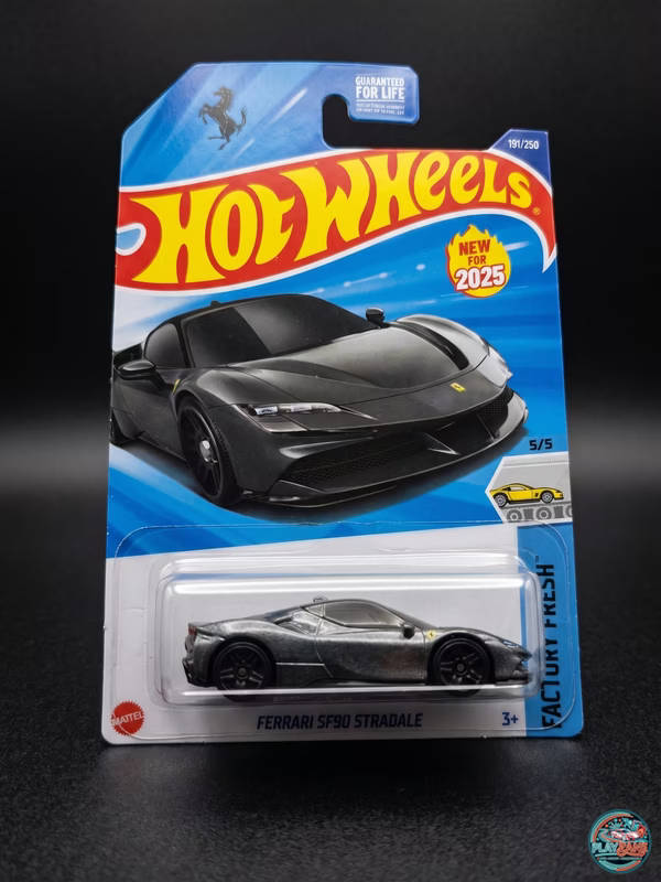 Hot Wheels Ferrari SF90 Stradale | Dark Gray | 2025 Factory Fresh 5/5 | 1:64 Scale Die-Cast Model Toy Car Supercar Replica