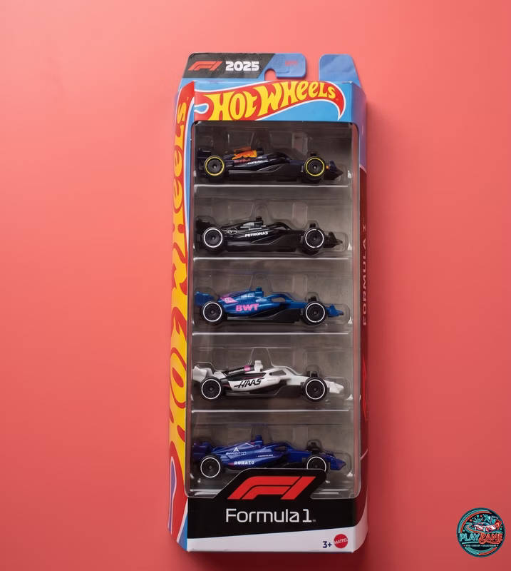 Hot Wheels Formula 1 2025 5-Pack Die-Cast Toy Cars Set (1:64 Scale) – Model JLN11