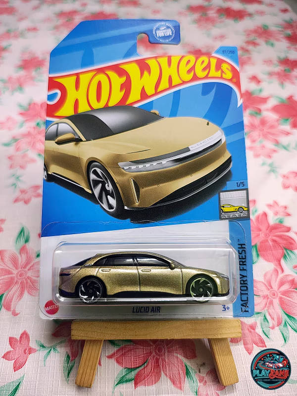 Hot Wheels Lucid Air Eureka Gold | Imported – 1:64 Scale HW Green Speed / EV Mainline Diecast Model Car