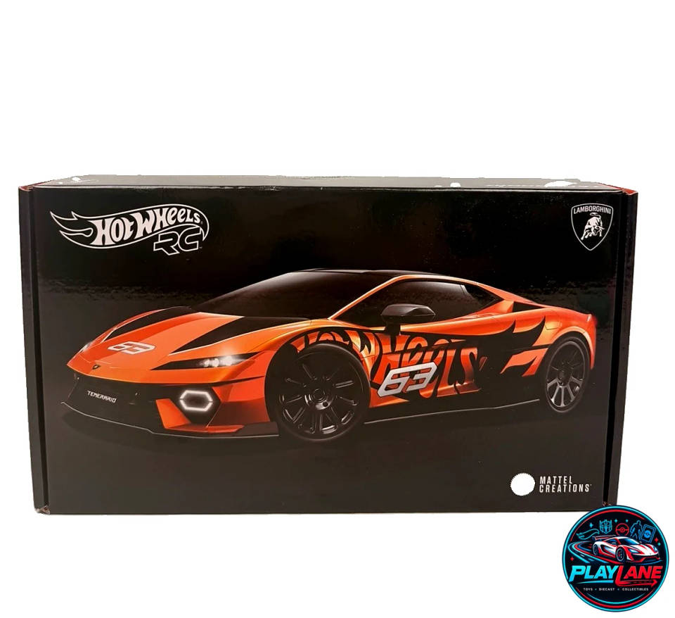 Hot Wheels RC x Mattel Creations: Lamborghini Temerario Alleggerita 1:64 Scale Remote-Controlled Die-Cast Supercar with Working Headlights & Turbo Boost Controller