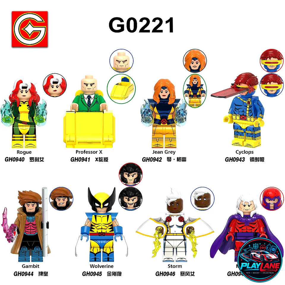 Custom X-Men G0221 Complete Set 8-in-1 Mutant Superhero Minifigures Building Blocks - Collector Edition