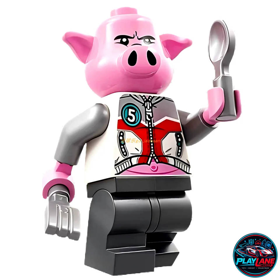 LEGO Monkie Kid Pigsy Minifigure (mk163) with Team Racing Suit & Silver Spoon Accessory - Official Theme Collectible