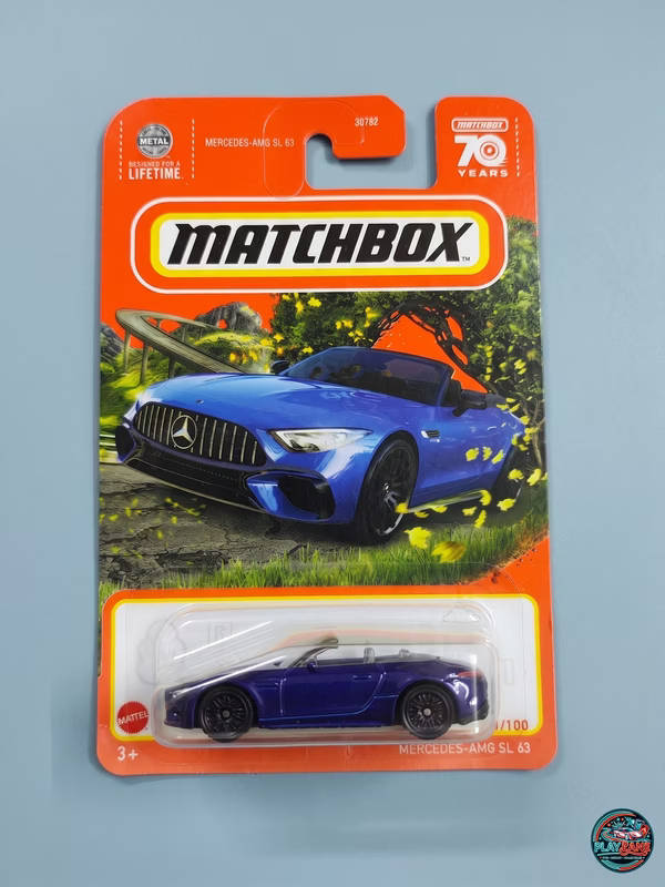 Matchbox 2023 Mercedes-AMG SL 63 Spectral Blue Metallic #67/100 | 1:64 Diecast | Imported