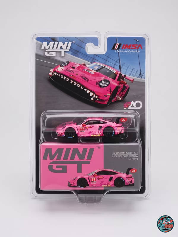 Mini GT Porsche 911 GT3 R #77 Roxy AO Racing Pink | 1:64 Scale Diecast MGT01052 | Blister | Imported
