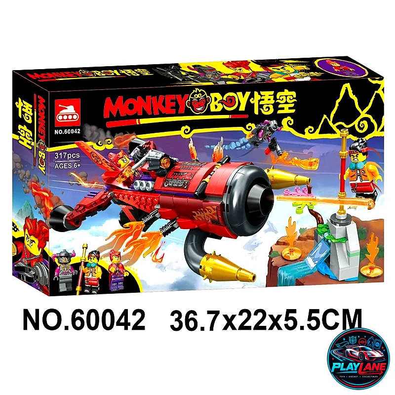 Monkey Boy Red Son Inferno Jet 317-Piece Building Block Playset NO.60042 (Monkie Kid Compatible KO)