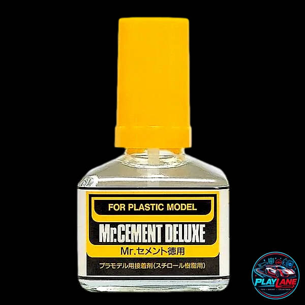 Mr. Hobby GSI Creos Mr. Cement Deluxe (40ml) MC126 High-Adhesion Liquid Plastic Solvent Adhesive with Built-In Brush