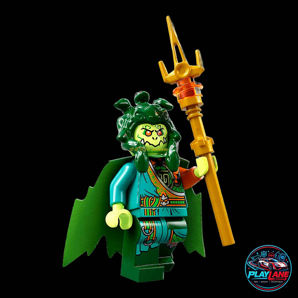 Official LEGO Monkie Kid: The Great White Dragon / Ao Guang (mk167) Minifigure with Dragon Horn Crown, Ornate Robes, & Staff