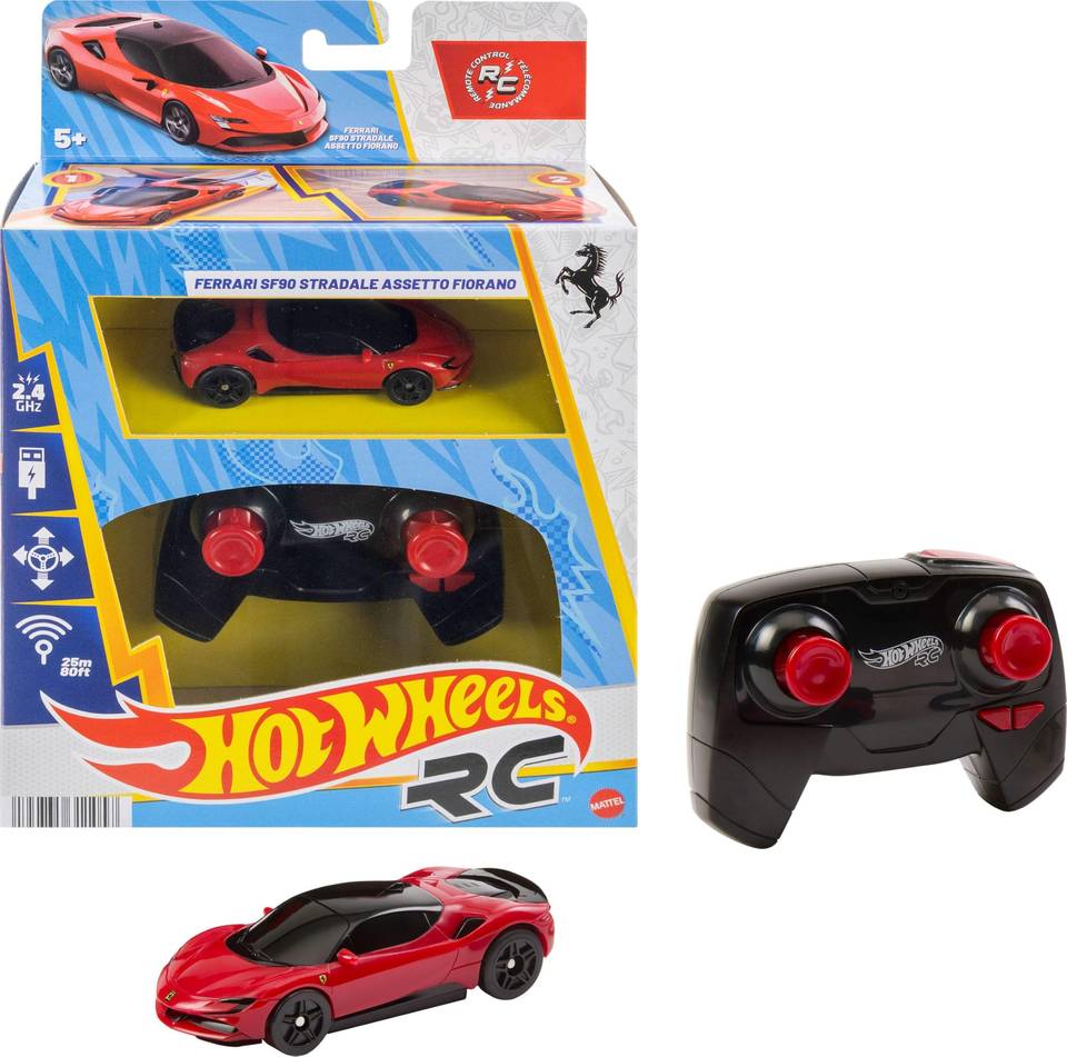 Hot Wheels RC 1:64 Scale Ferrari SF90 Stradale Assetto Fiorano (Remote Control Toy Car)