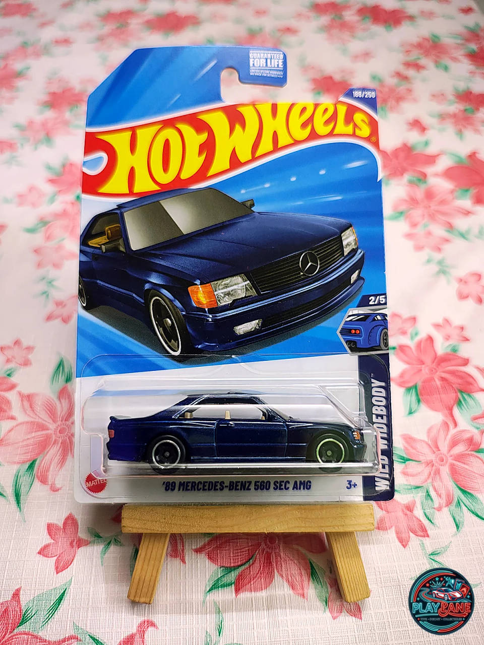 Hot Wheels ’89 Mercedes-Benz 560 SEC AMG Dark Blue Metallic | Imported – 1:64 Scale Wild Widebody Mainline Retro Luxury Coupe Model Car
