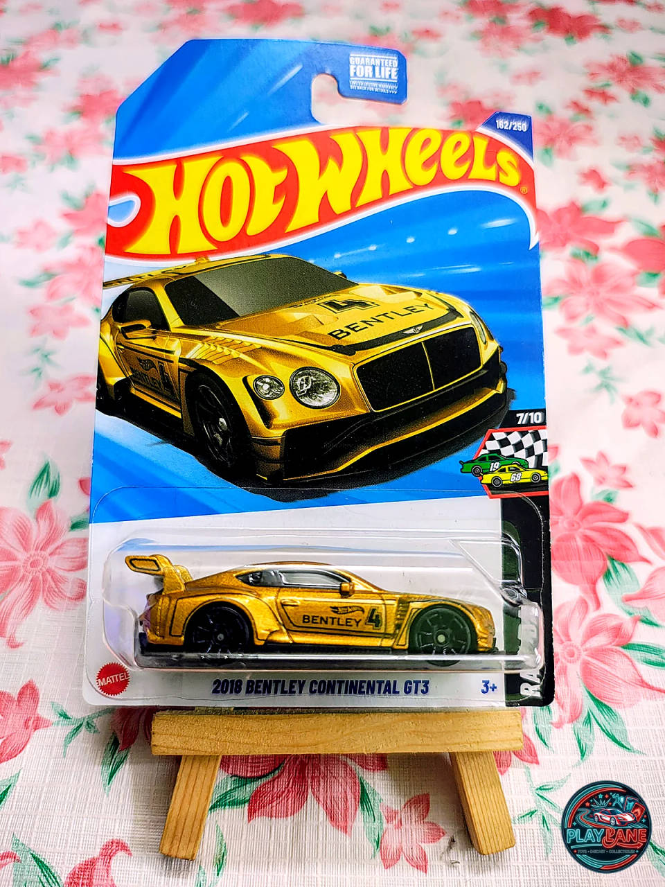 Hot Wheels 2018 Bentley Continental GT3 Metalflake Gold | Imported – 1:64 Scale HW Race Day 7/10 Mainline Endurance Racing Model Car