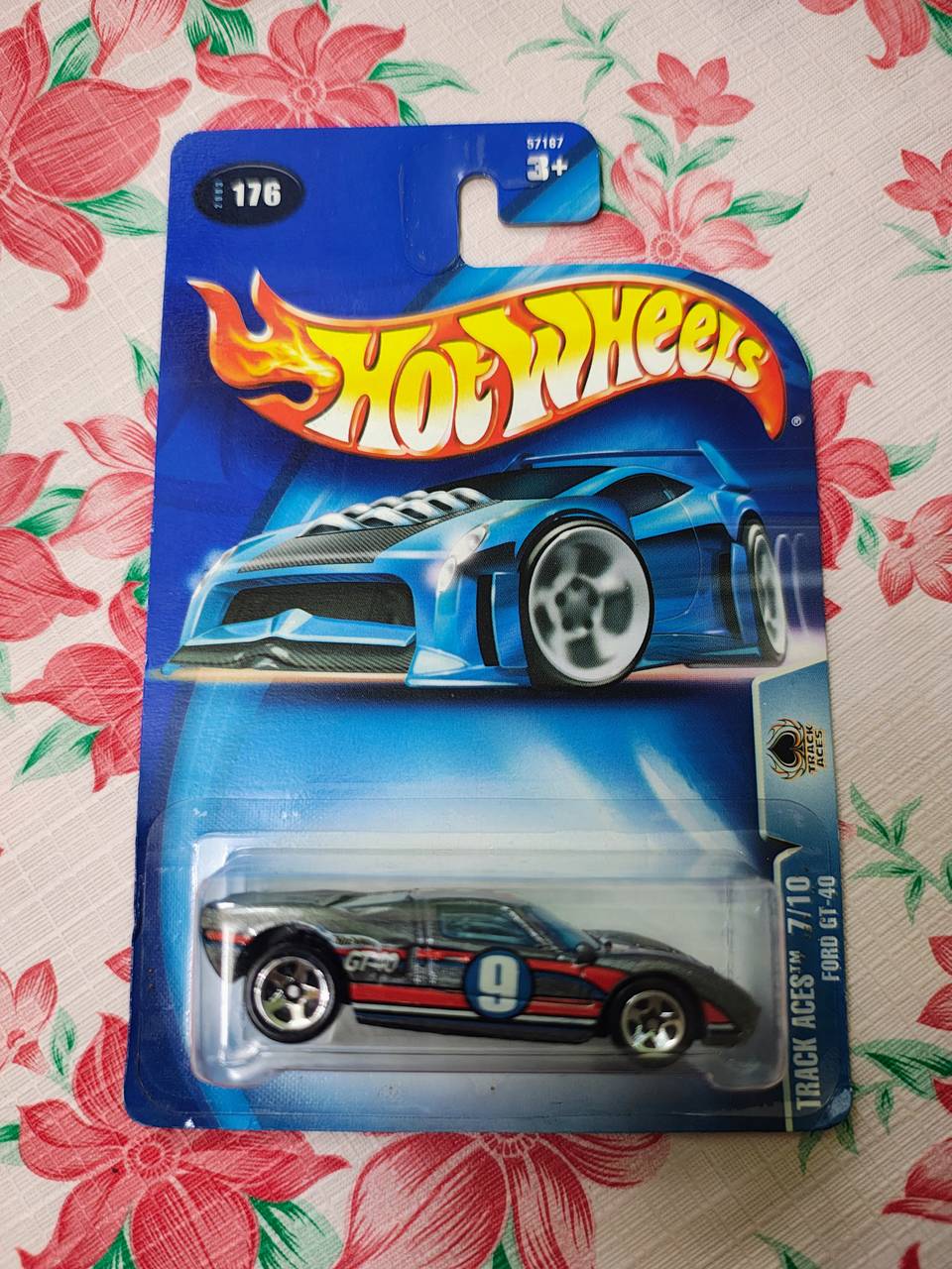 Hot Wheels Ford GT-40 Metallic Gray | Imported – 1:64 Scale 2003 Track Aces 7/10 Retro Le Mans Mainline Racing Diecast Model Car