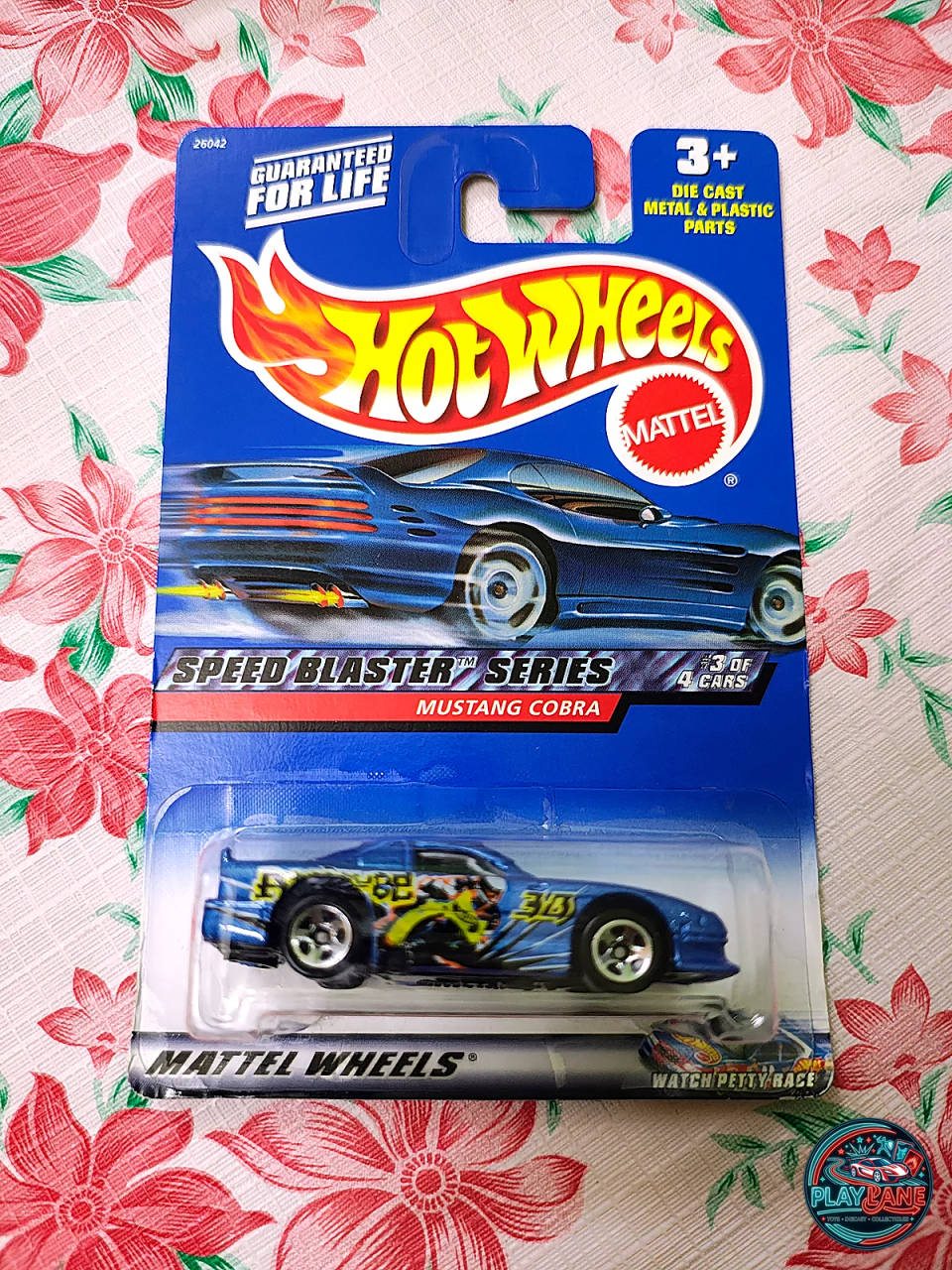 Hot Wheels Mustang Cobra Metallic Blue | Imported – 1:64 Scale 2000 Speed Blaster Series 3/4 Retro Mainline American Muscle Model Car