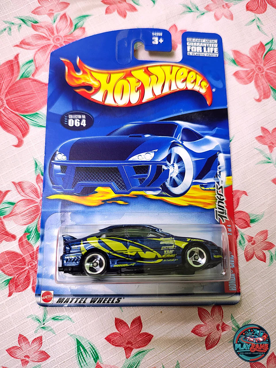 Hot Wheels Honda Civic Si Metallic Blue | Imported – 1:64 Scale 2002 Tuners Series 2/4 Collector No. 064 Vintage JDM Drag Racing Diecast Model Car