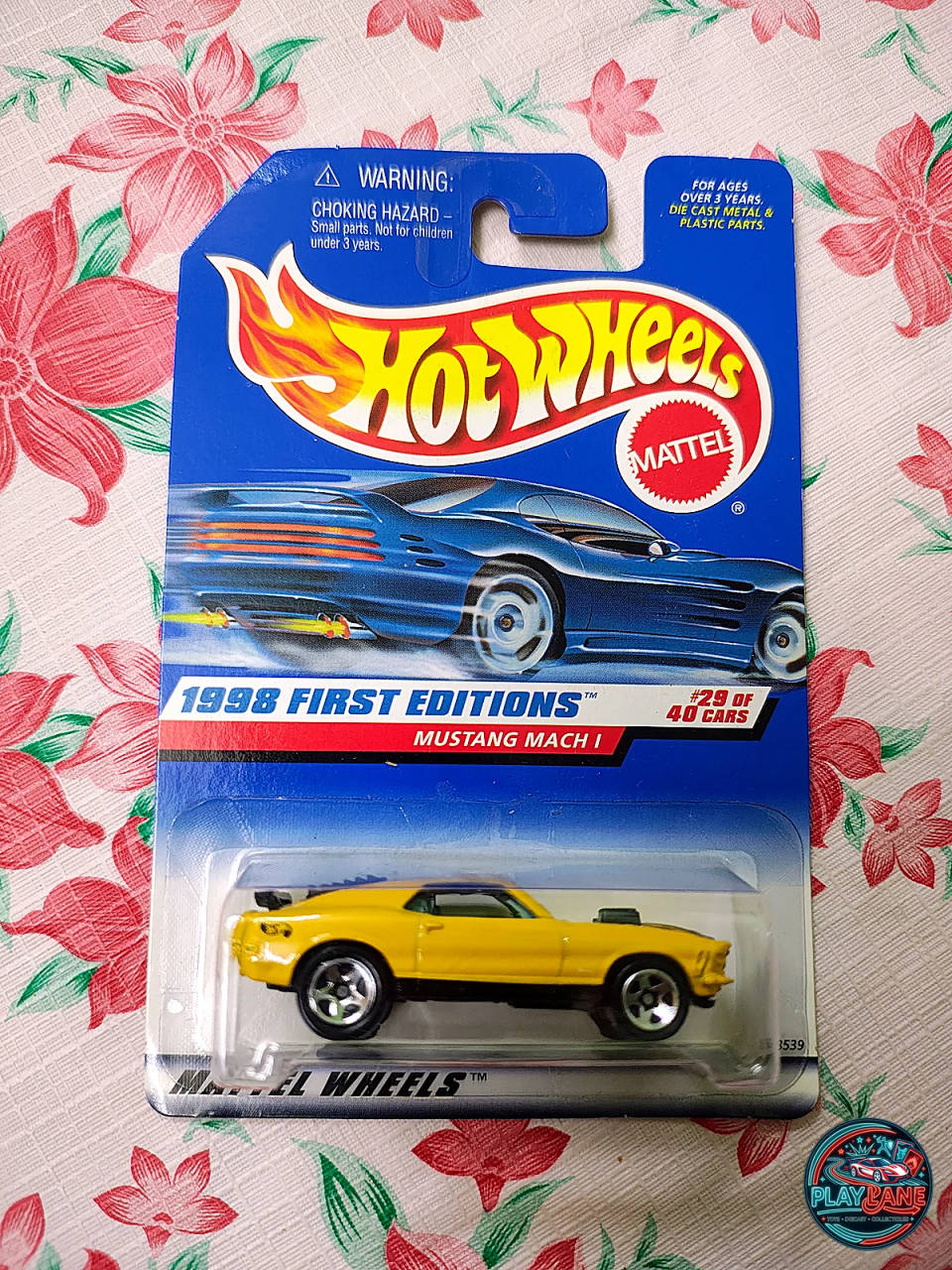 Hot Wheels Mustang Mach 1 Vibrant Yellow | Imported – 1:64 Scale 1998 First Editions 34/40 Collector No. 670 Vintage Muscle Model Car