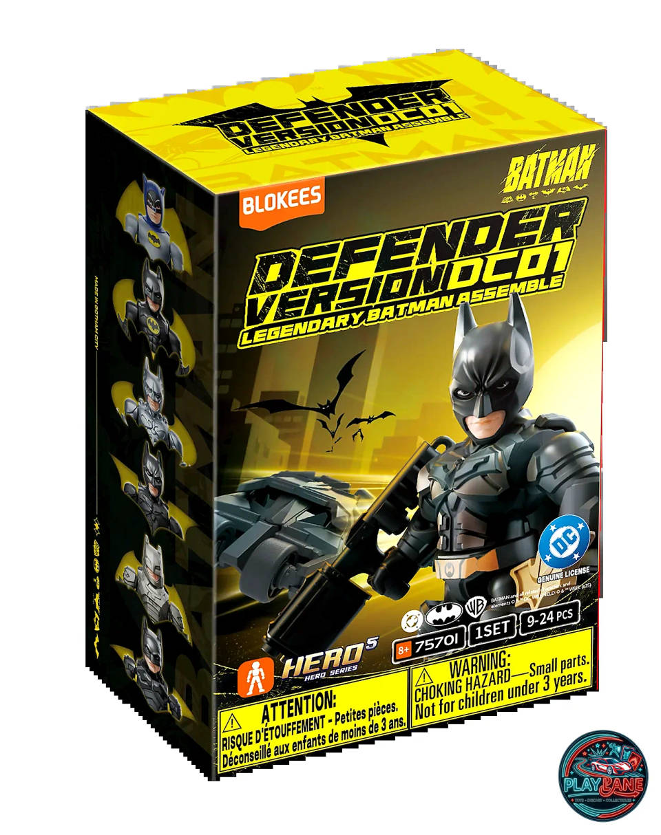 Blokees DC Defender Version 01: Legendary Batman Assemble Blind Box (Official Cinematic Suits & Batmobiles Snap-Fit Mini Model Kit)