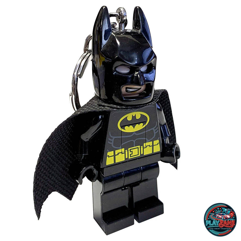 Custom Batman Minifigure Keyring | Premium Brick-Compatible Dark Knight Superhero Pocket Action Figure Keychain Pack Accessory