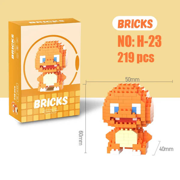 Bricks Pokémon Charmander H-23 Micro Building Blocks 3D Mini Figure Kit