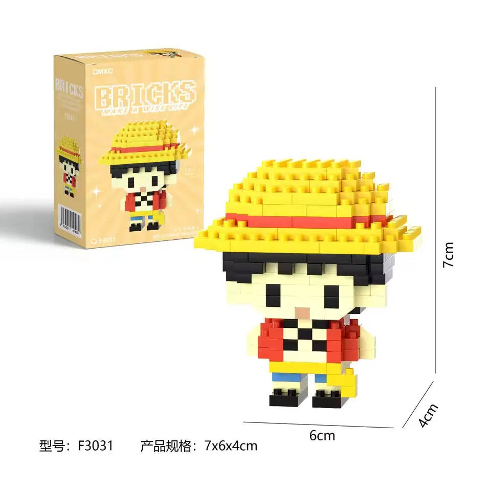 DMXC Bricks One Piece Monkey D. Luffy F3031 3D Mini Figure Micro Building Blocks Kit (203 Pieces)