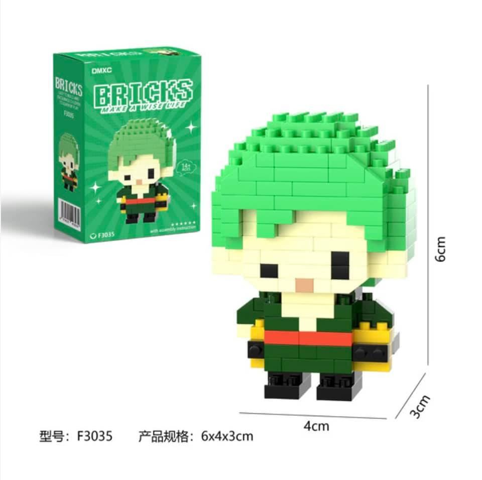 DMXC Bricks One Piece Roronoa Zoro Micro Building Blocks 3D Mini Figure Kit