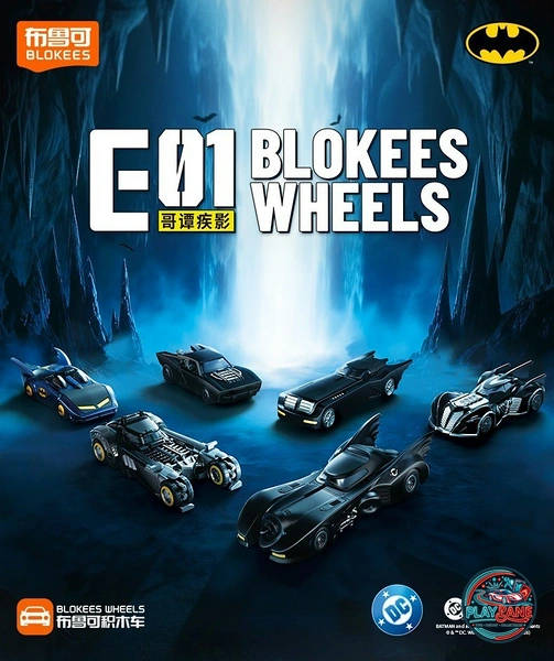 Blokees Wheels Batman E01 Classic Batmobile Series (1:64 Snap-Fit Model Kit - 8 cm Vehicle / 3 cm Mini-Figure)