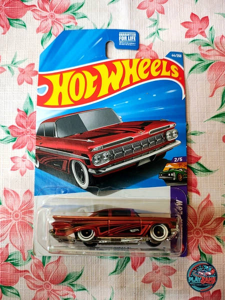 Hot Wheels HW Slammed – '59 Chevy Impala (Candy Red Lowrider Edition) | Imported Mainline 1:64 Scale Die-Cast Car (Track #2/5 / Collector #044/250)