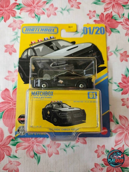 Matchbox Collectors Series 2023 Dodge Charger Pursuit Police Car 01/20 (1:64 Scale Die-Cast with Real Riders)