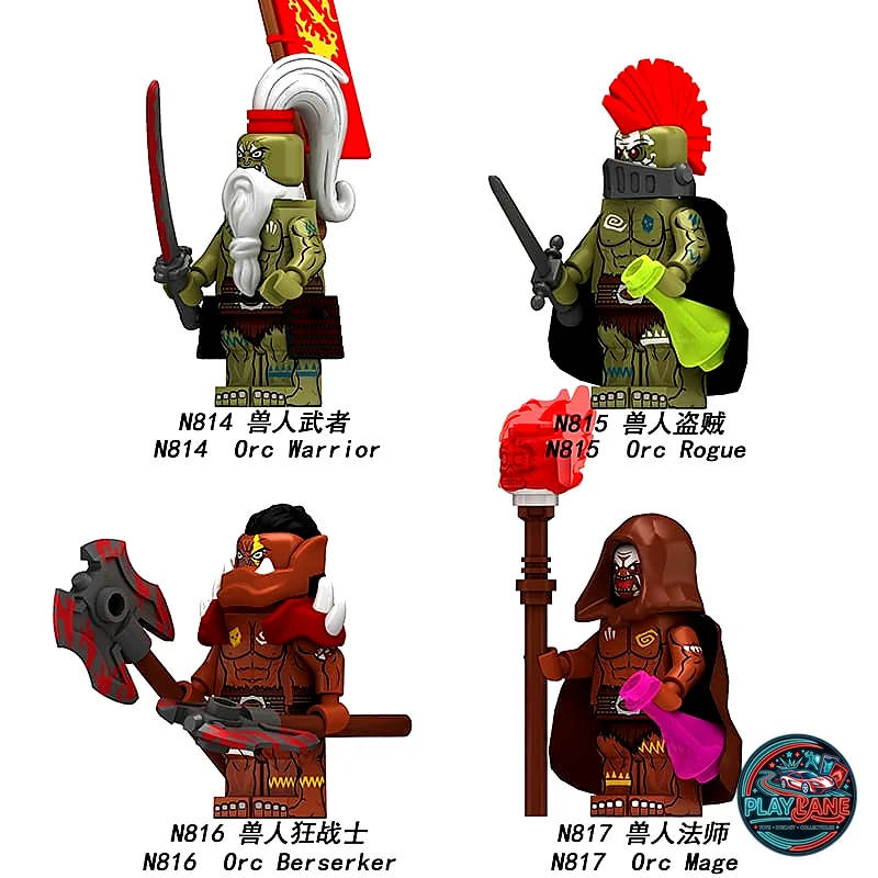 Orc Warrior Building Block Minifigure (N814 Fantasy Series / Major-Brand Compatible)