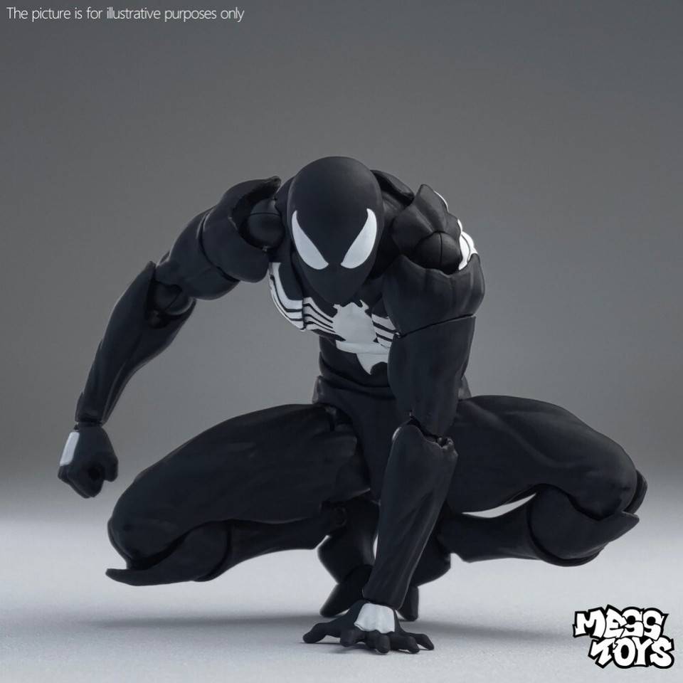 MESS Toys Symbiote Spider-Man (Black Suit Neighbor) 1/12 Scale Action Figure (16cm)